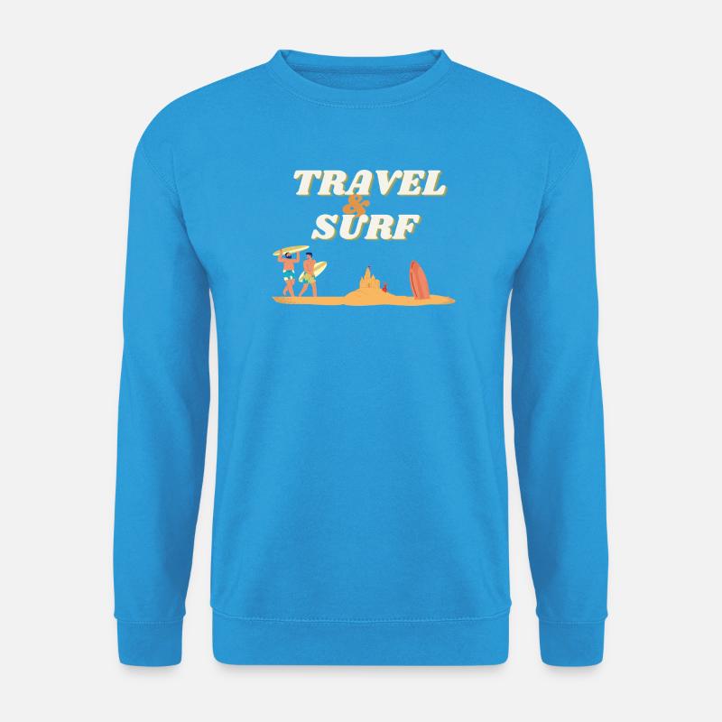 Travel & Surf Strandmotiv - Unisex Pullover - Meeresblau