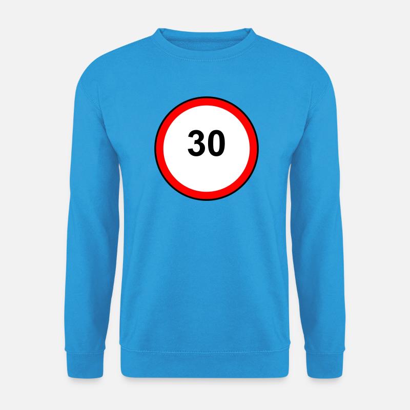 Tempo 30 Schild Muster - Unisex Pullover - Meeresblau