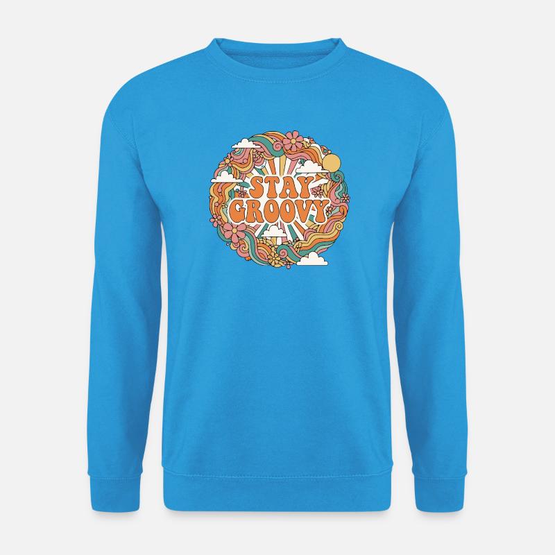 Psychedelisch Retro - Unisex Pullover - Meeresblau