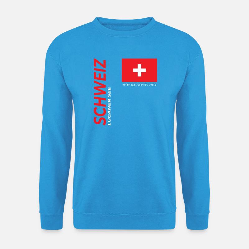 Luganer See - Unisex Pullover - Meeresblau