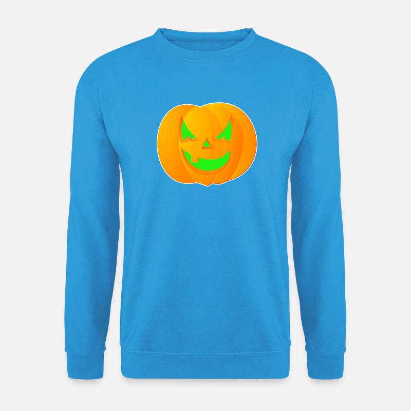 Neon Kürbis Halloween - Unisex Pullover - Meeresblau