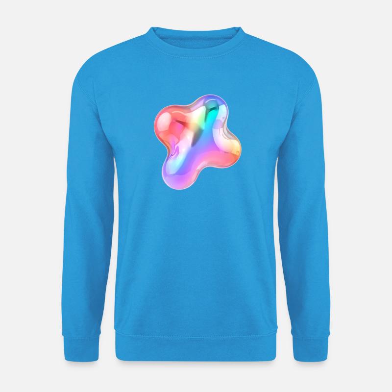 Regenbogen Glänzendes abstraktes Blob-Design - Unisex Pullover - Meeresblau