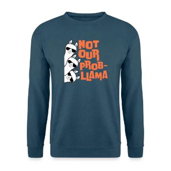 Not our Problama 3 Llamas Friends Team Sunglasses - Unisex Sweatshirt - sea blue - Front - Alina (178cm) & Michal (187cm)