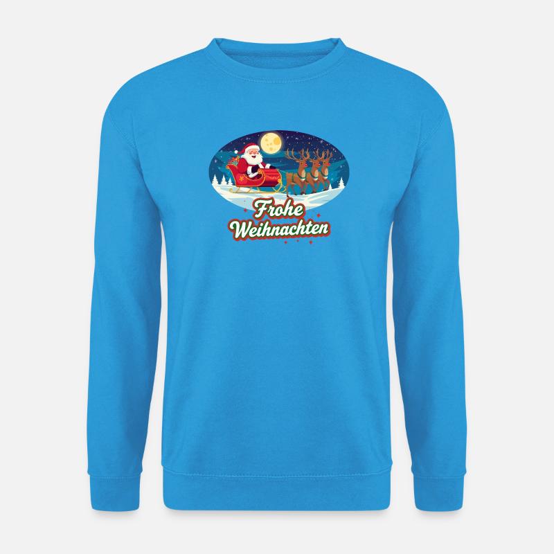 Frohe Weihnachten Rentierschlitten - Unisex Pullover - Meeresblau
