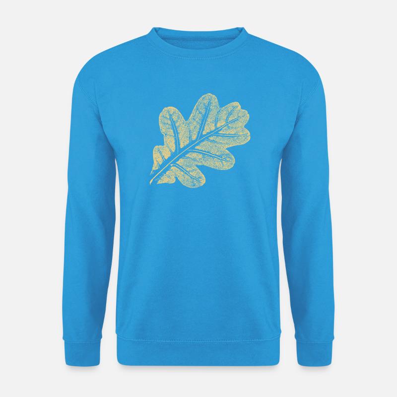 Blatt Eiche / Eichenblatt - Natur Design - Unisex Pullover - Meeresblau