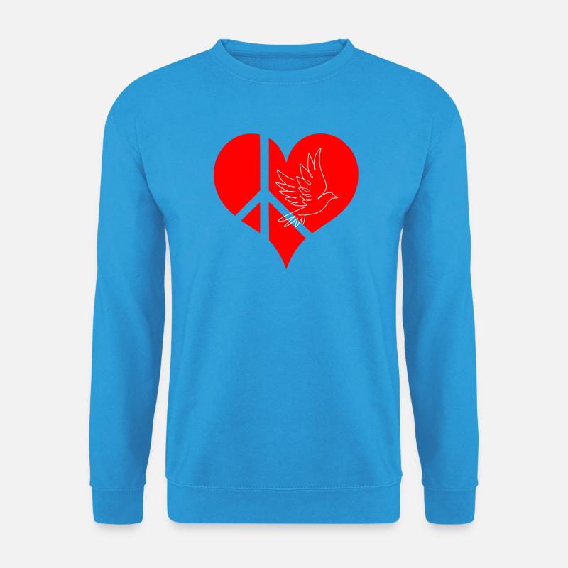 Herz Frieden Taube - Unisex Pullover - Meeresblau