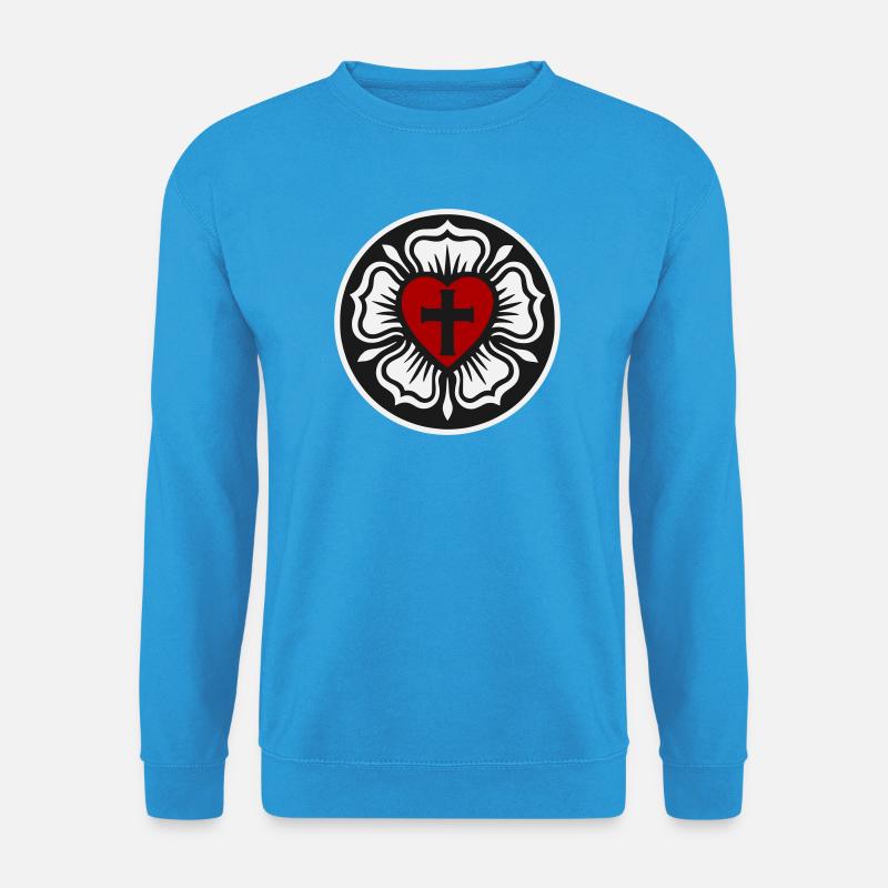 Lutherische Rose - Unisex Pullover - Meeresblau