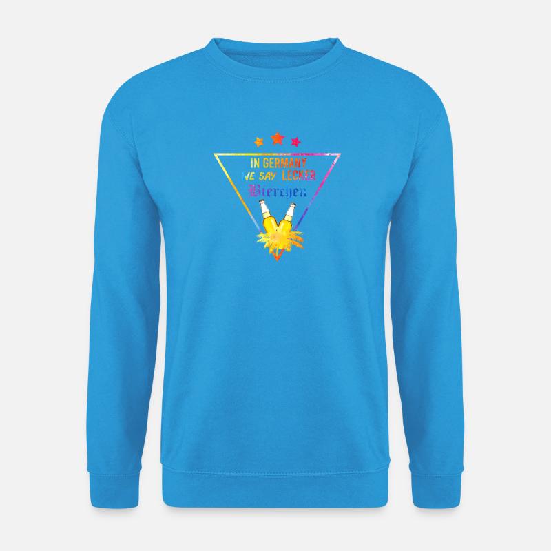In_Germany_we_say_Lecker_Bierchen_wappen - Unisex Pullover - Meeresblau