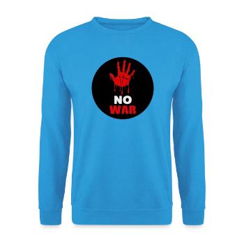 Kein Krieg - Unisex Pullover - Meeresblau - Vorne - Alina (178cm) & Michal (187cm)