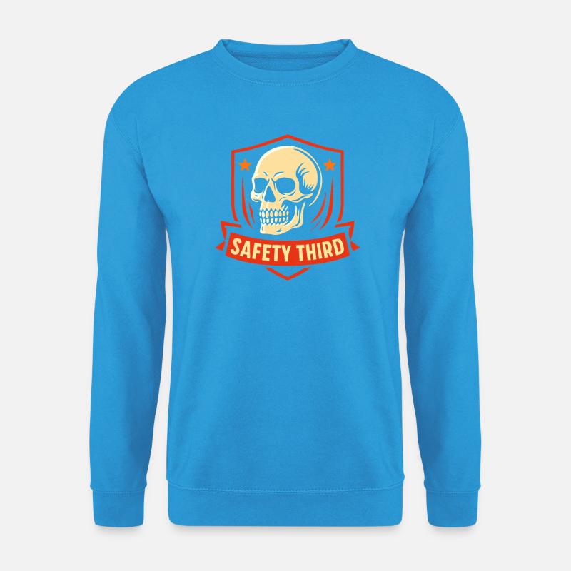 Sicherheit Dritte Abzeichen Schädel Safety Third - Unisex Pullover - Meeresblau