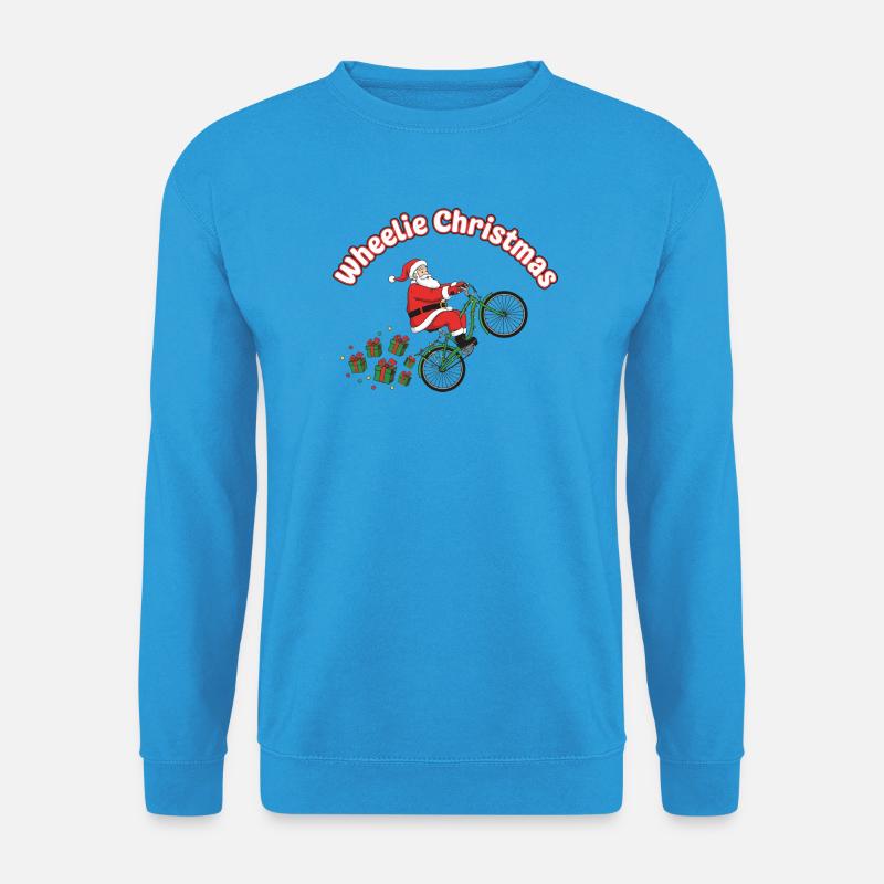 Wheelie Santa Weihnachtsfahrt - Unisex Pullover - Meeresblau