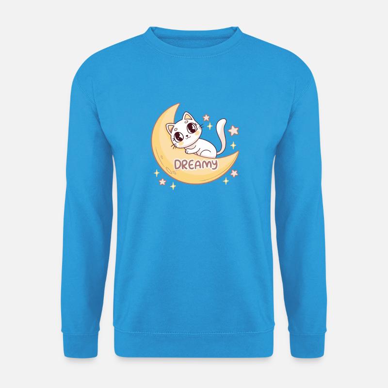 Traumhafte Mondkatze - Unisex Pullover - Meeresblau