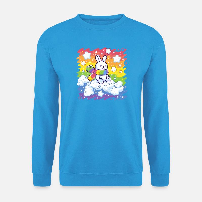 Regenbogenhase auf Wolke - Unisex Pullover - Meeresblau