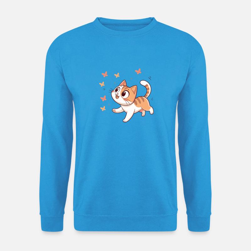 Glückliche Kätzchen-Schmetterlinge - Unisex Pullover - Meeresblau