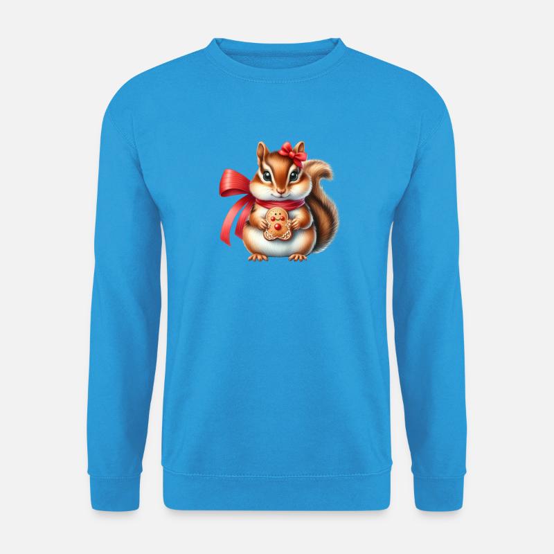 Ingwer-Eichhörnchen mit Keks - Unisex Pullover - Meeresblau