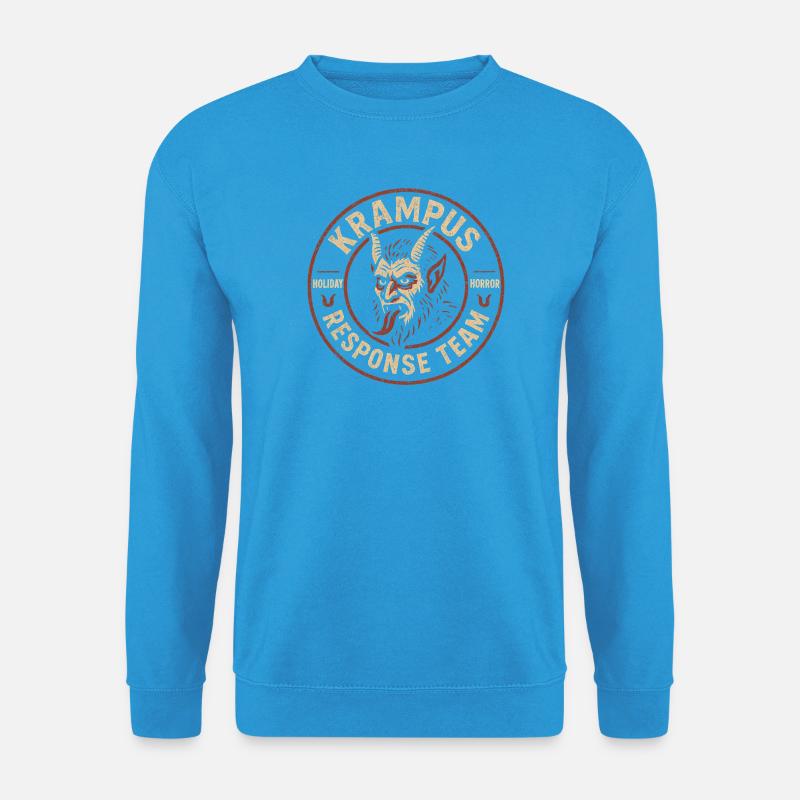 Krampus-Einsatzteam Lustiger Kryptid Krampus - Unisex Pullover - Meeresblau