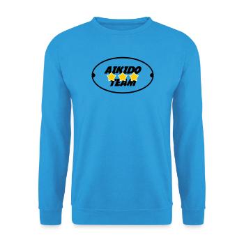 Aikido-Team - Unisex Pullover - Meeresblau - Vorne - Alina (178cm) & Michal (187cm)