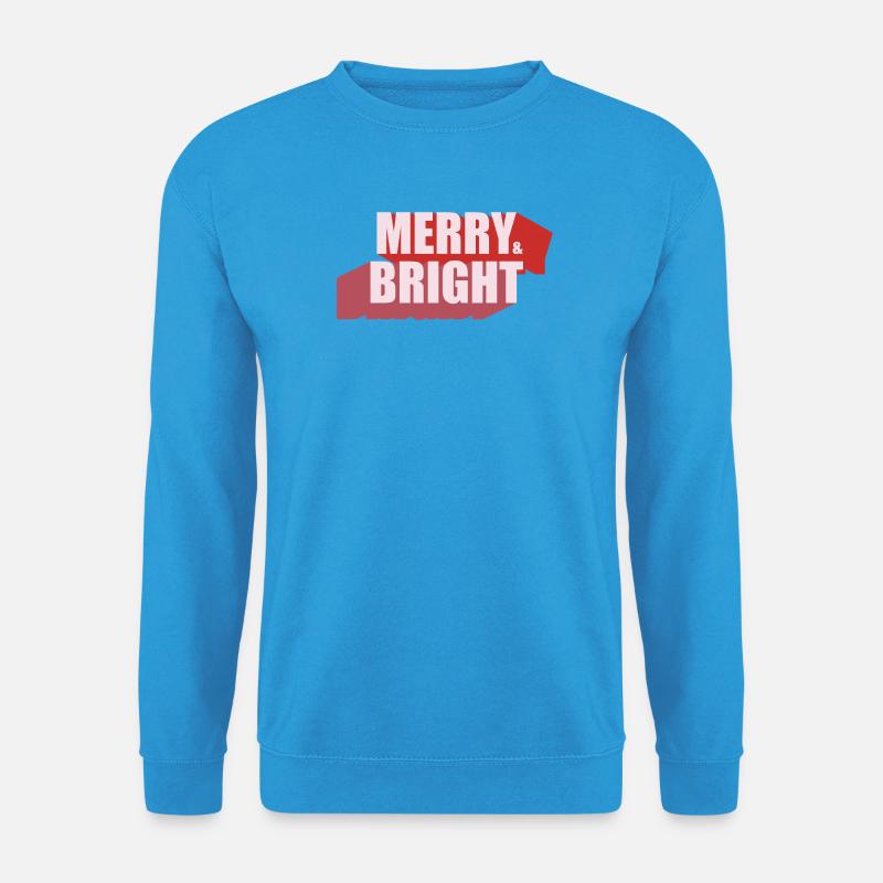 Frohe und helle Retro-Weihnachten - Unisex Pullover - Meeresblau