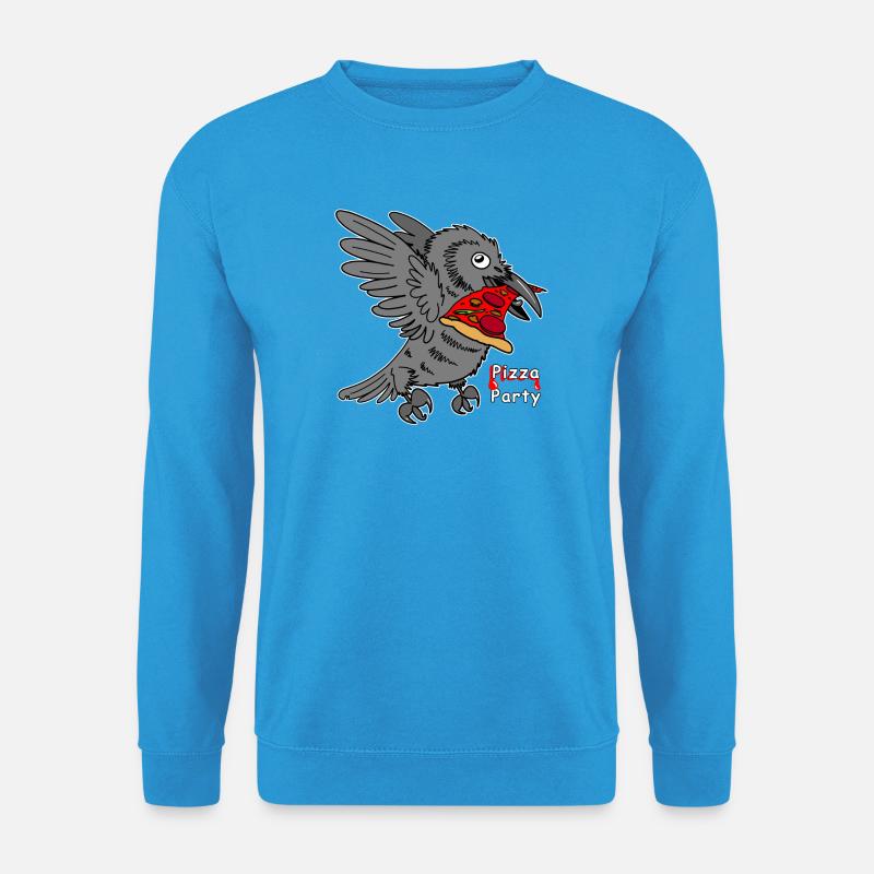 Pizza Party Raven Cartoon - Unisex Pullover - Meeresblau