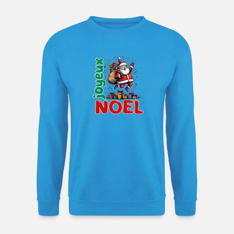 Frohe Weihnachts-Weihnachtsmann-Cartoon-Geschenke - Unisex Pullover - Meeresblau