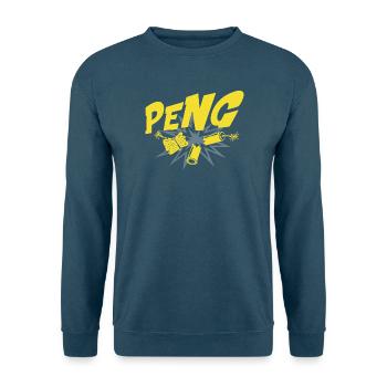 Peng explosion yellowbang motif - Unisex Sweatshirt - sea blue - Front - Alina (178cm) & Michal (187cm)