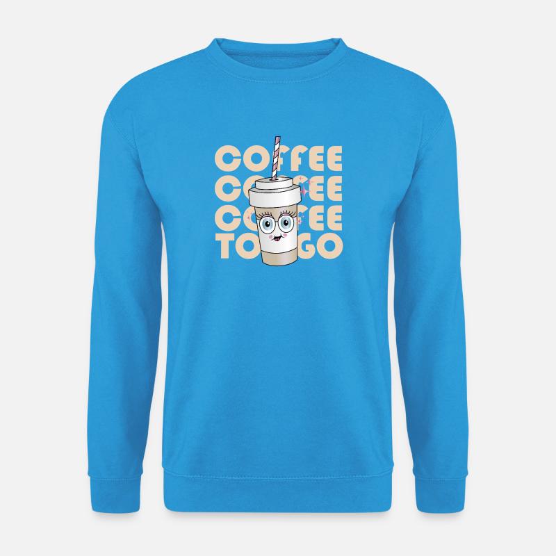 Kaffee To-Go Maskottchen - Unisex Pullover - Meeresblau