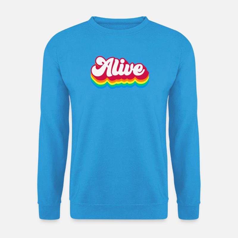 Alive – Retro Rainbow 70s - Unisex Pullover - Meeresblau