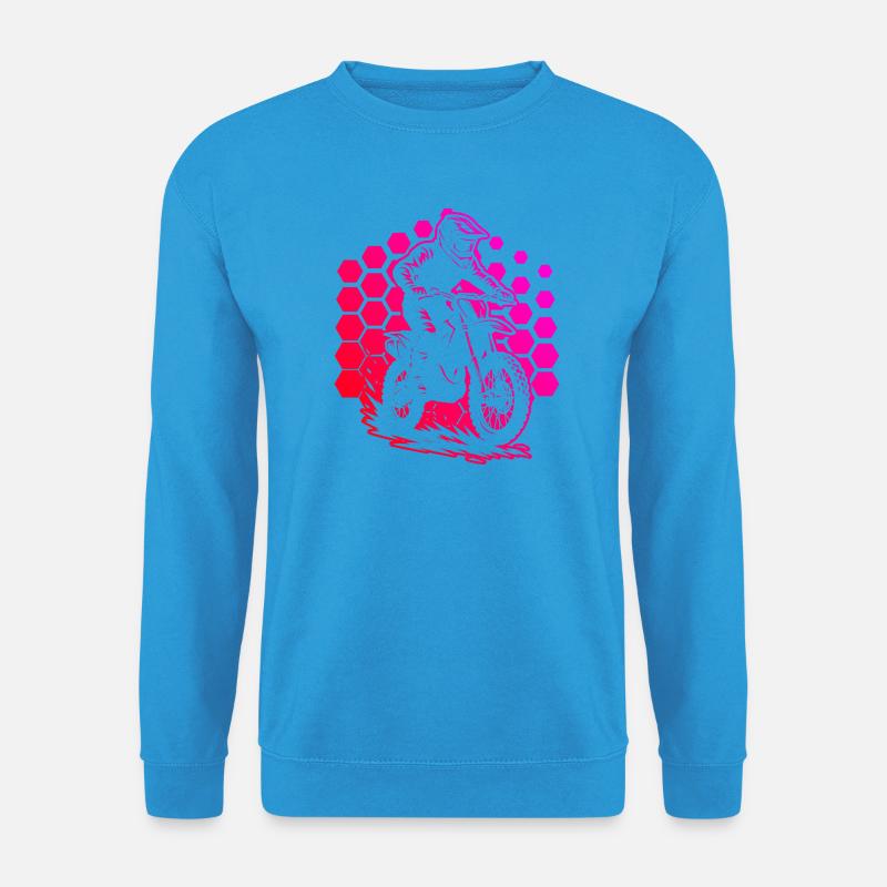 Motorradrennfahrer im Hexmuster - Unisex Pullover - Meeresblau