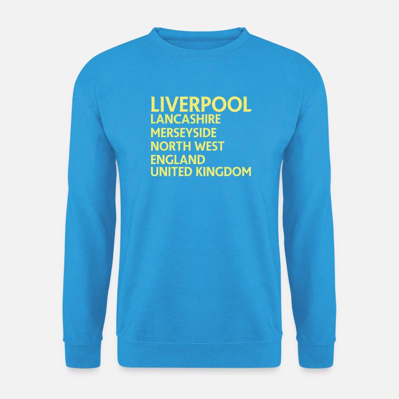 Liverpool – England Textdesign - Unisex Pullover - Meeresblau