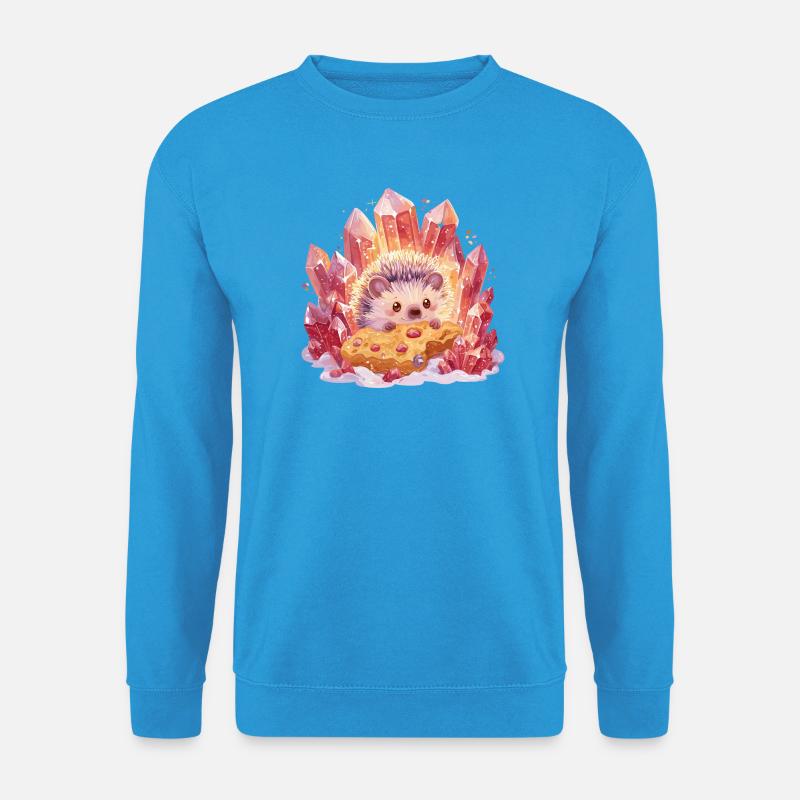 Kristall-Igel mit Cookie - Unisex Pullover - Meeresblau