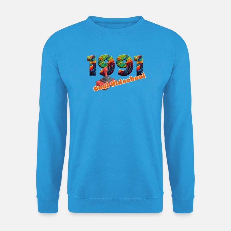 1991 – Digital Retro Gaming Design - Unisex Pullover - Meeresblau