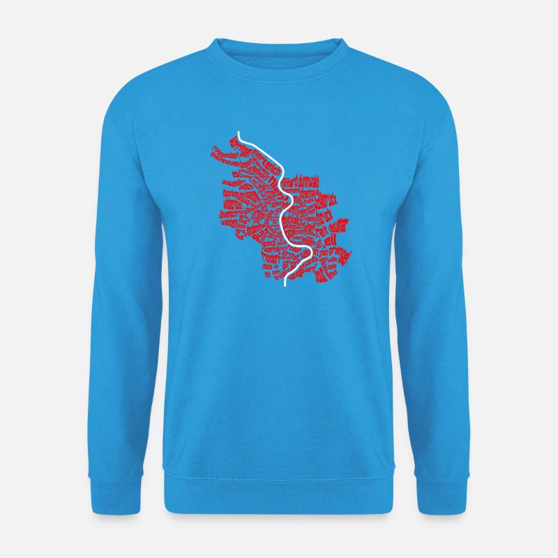 Köln - 86 Veedel Rut un Wiess - Unisex Pullover - Meeresblau