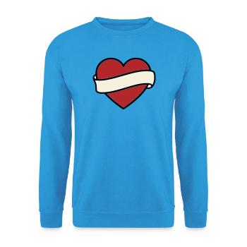 Tattoo Heart Banner Scroll Vector - Unisex Sweatshirt - sea blue - Front - Alina (178cm) & Michal (187cm)