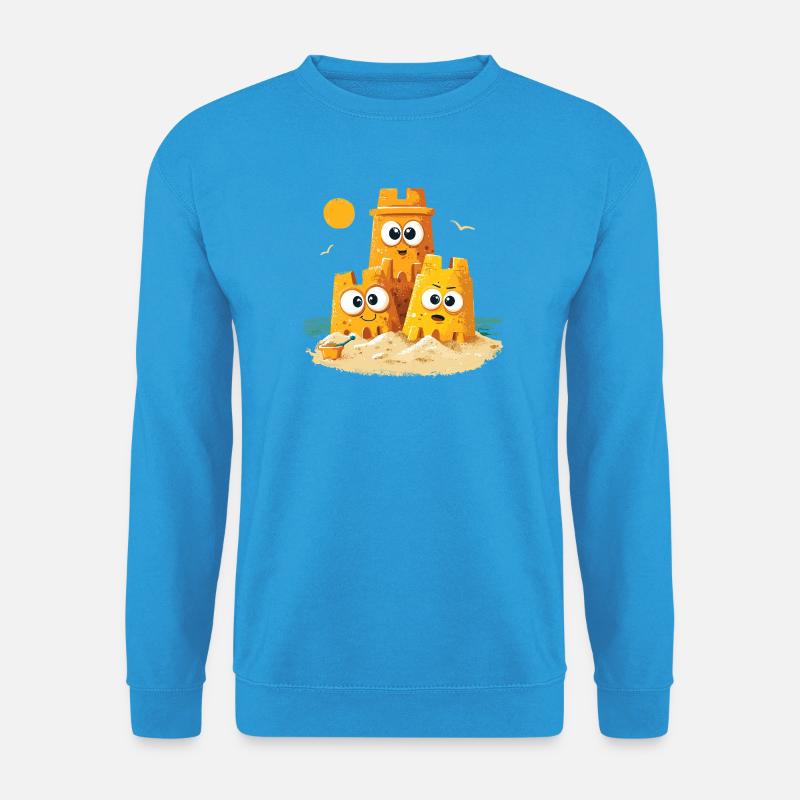 Strandburgen Trio mit Gesicht - Unisex Pullover - Meeresblau