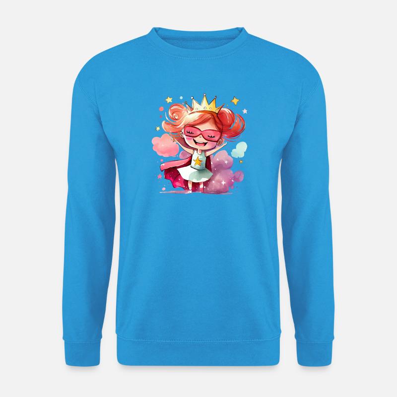 Superheldin Prinzessin - Mutiges Mädchen - Unisex Pullover - Meeresblau