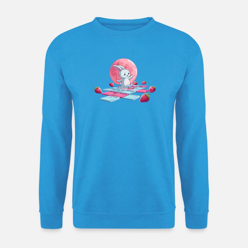Hoppelpfad am rosa Mond - Unisex Pullover - Meeresblau