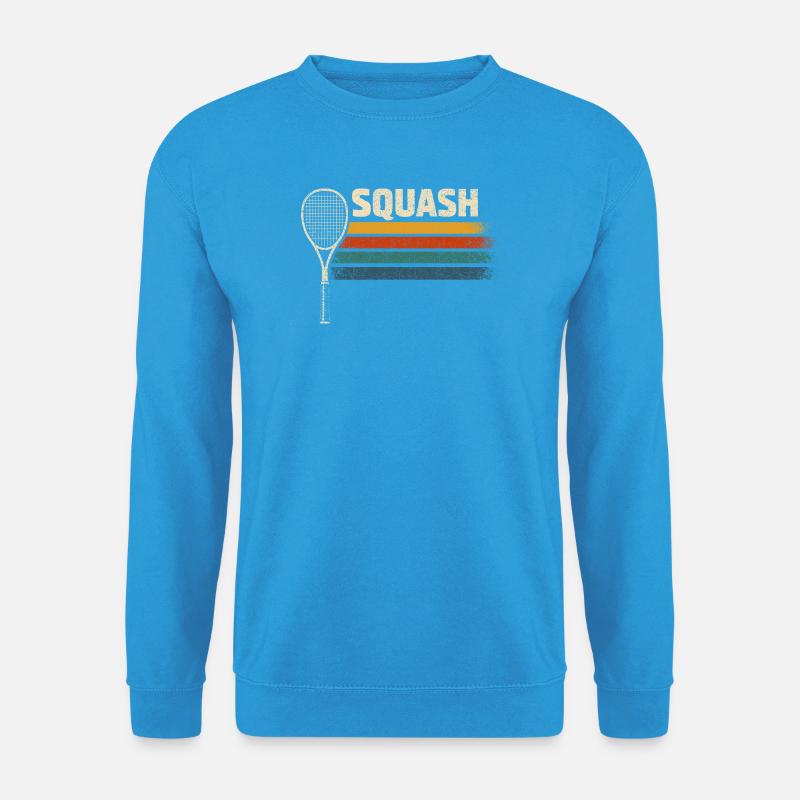 Vintage-Squash-Schläger-Liebhaber – lustige Sportarten - Unisex Pullover - Meeresblau
