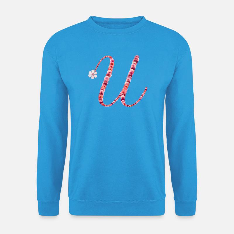 Romantisches Blumenmonogramm "U" - Unisex Pullover - Meeresblau
