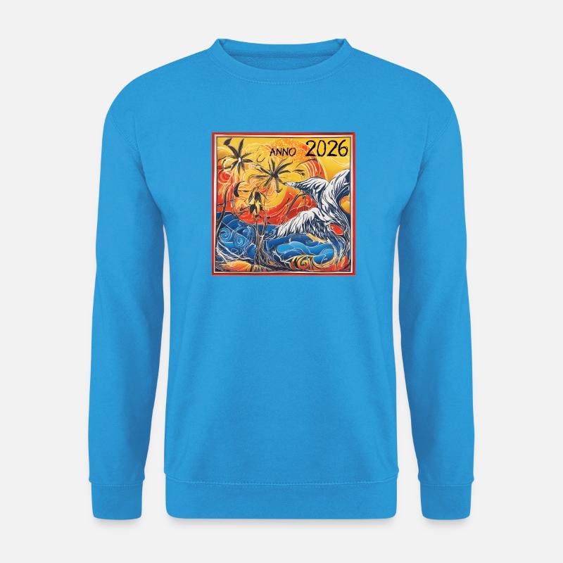Sonnenuntergangs -Tropen 2026 - Unisex Pullover - Meeresblau