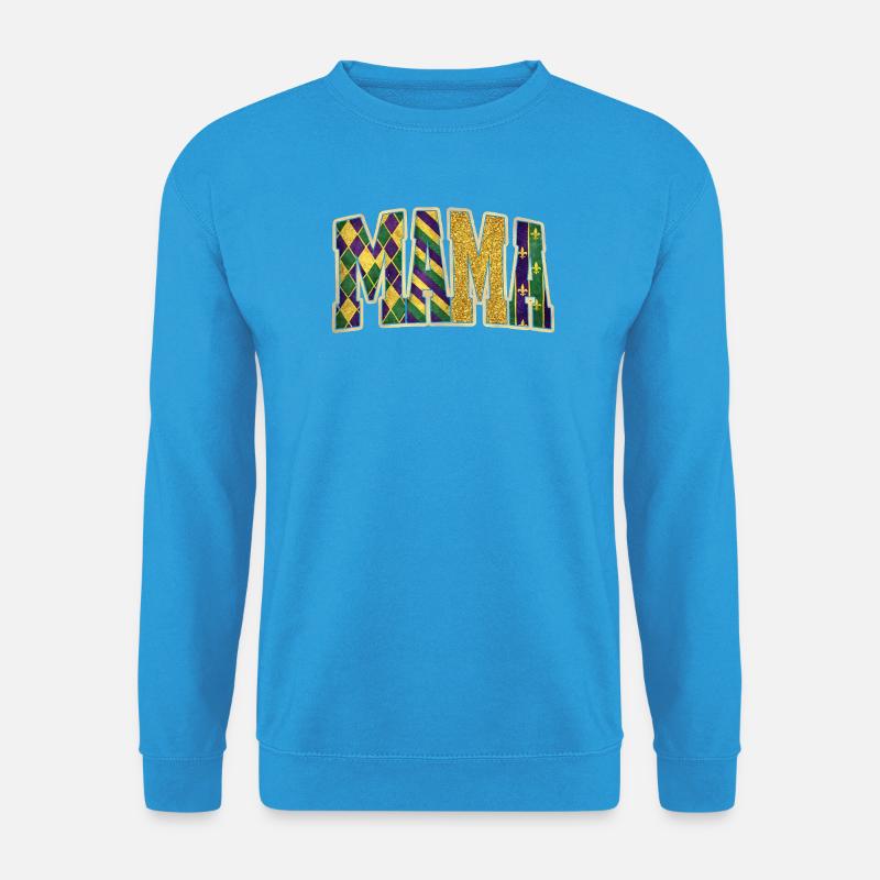 MAMA Mardi Gras Glitzerbuchstaben - Unisex Pullover - Meeresblau