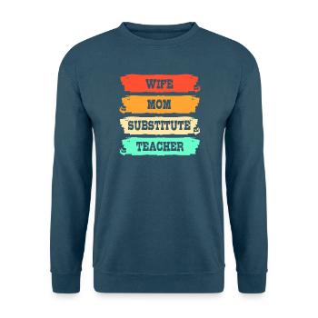 Substitute Teacher Substitute Teacher - Unisex Sweatshirt - sea blue - Front - Alina (178cm) & Michal (187cm)
