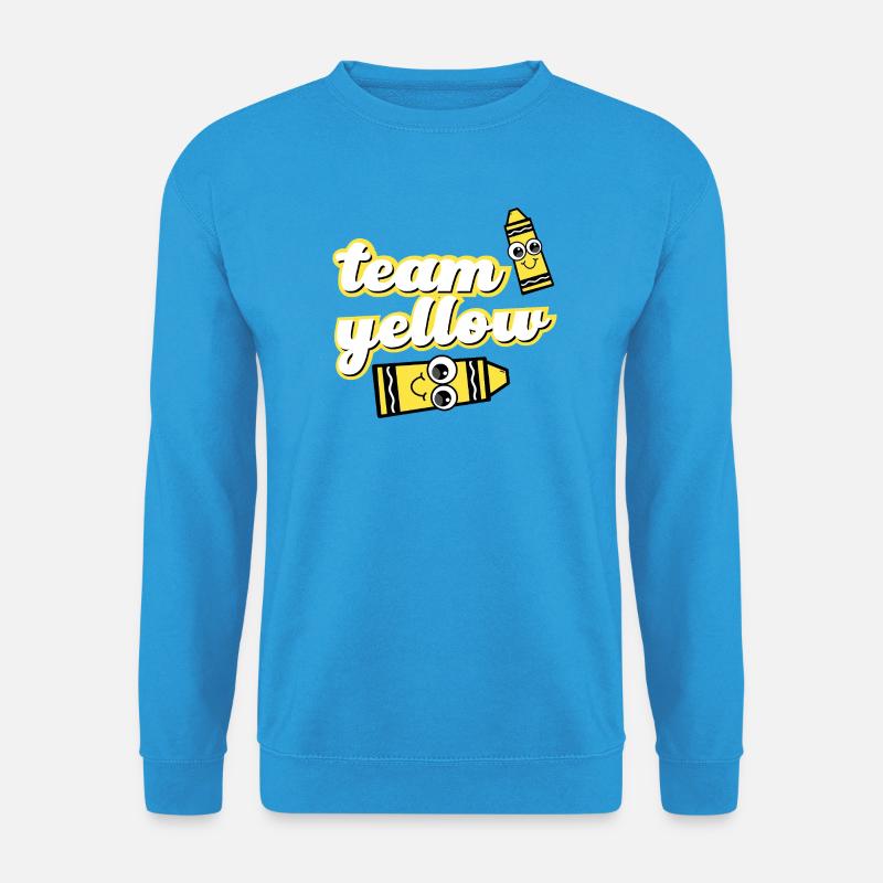 Team Yellow Crayons with Face - Unisex Sweatshirt - sea blue