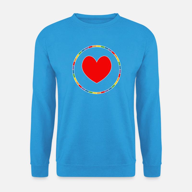 LGBT Herz im Regenbogenring - Unisex Pullover - Meeresblau