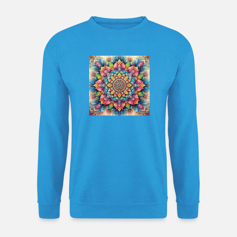 Lebendige Mandala-Prachtkunst - Unisex Pullover - Meeresblau