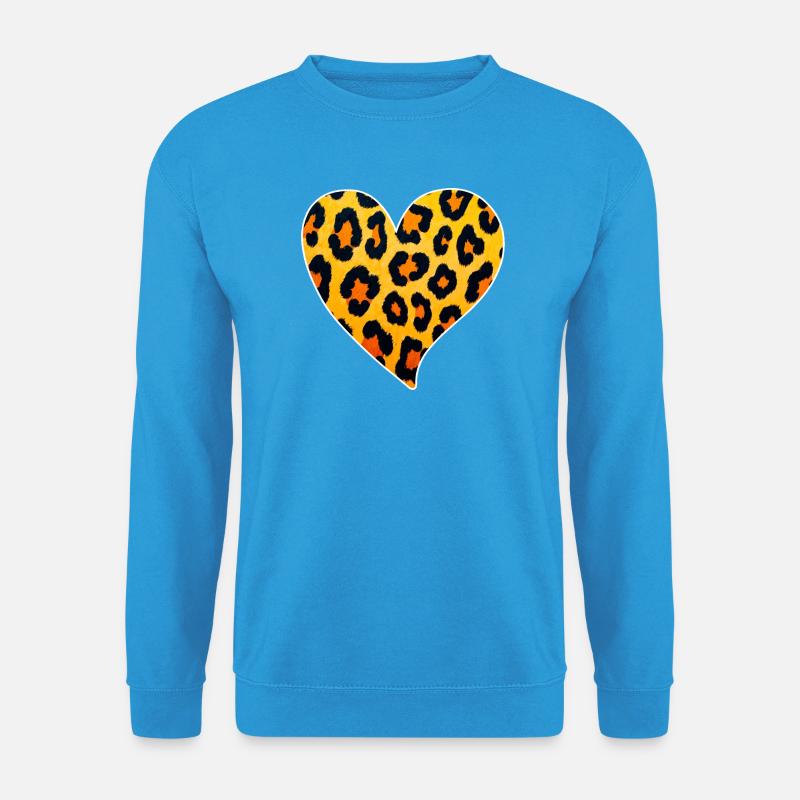 Leopard Heart Pattern: Wild Temperament - Unisex Sweatshirt - sea blue