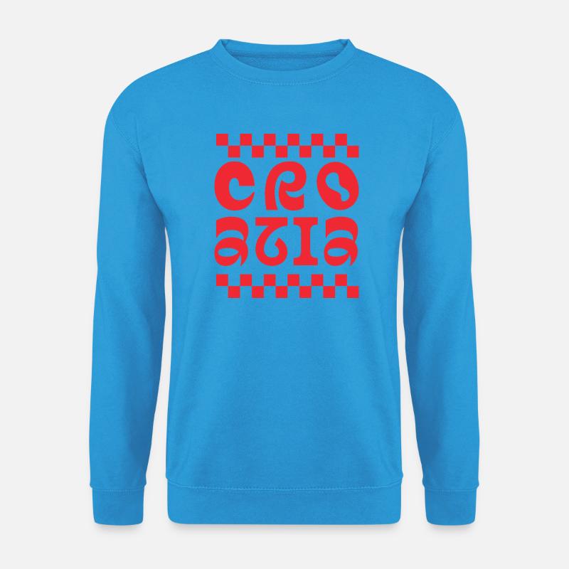 Kroatisches Retro-Schriftzeichen - Unisex Pullover - Meeresblau