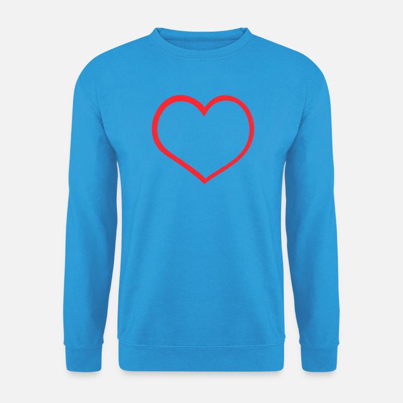 Roter Herzumriss Minimalismus - Unisex Pullover - Meeresblau