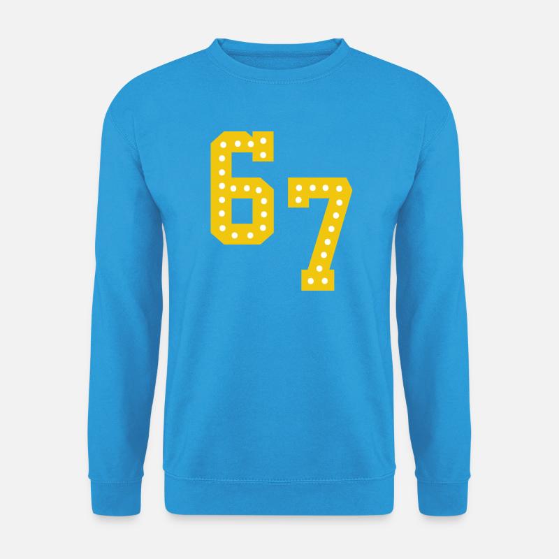 Gelbe Zahlenlichter 6 7 - Unisex Pullover - Meeresblau