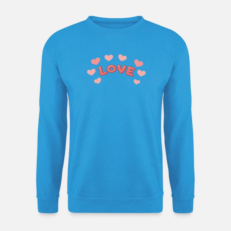Liebe 3D-Briefe und Herzen - Unisex Pullover - Meeresblau