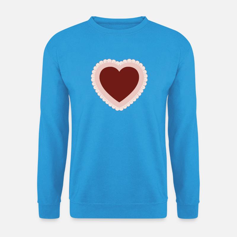 Liebesherz mit Spitzenrand - Unisex Pullover - Meeresblau